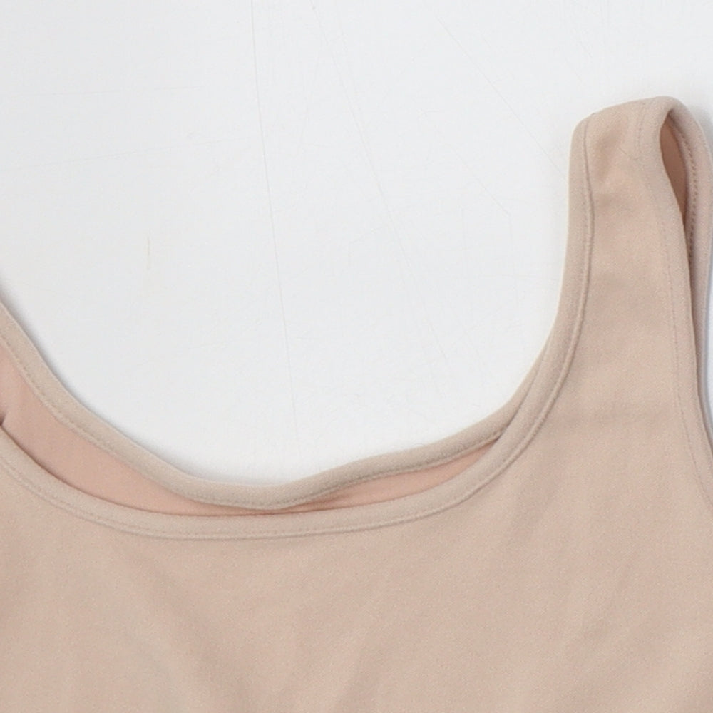 Preworn Womens Pink  Polyester Cropped Tank Size M Scoop Neck