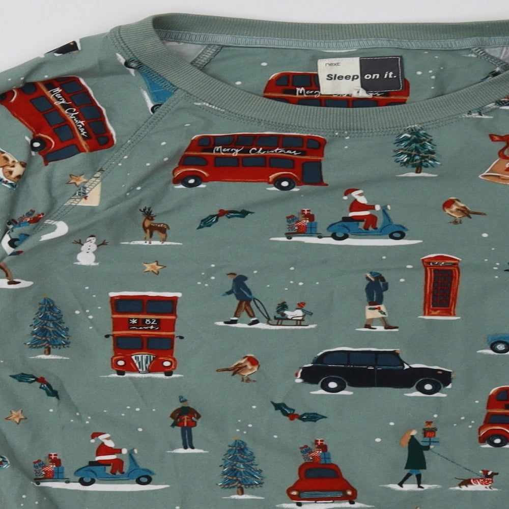 NEXT Womens Green Geometric Polyester  Pyjama Set Size XS   - Christmas