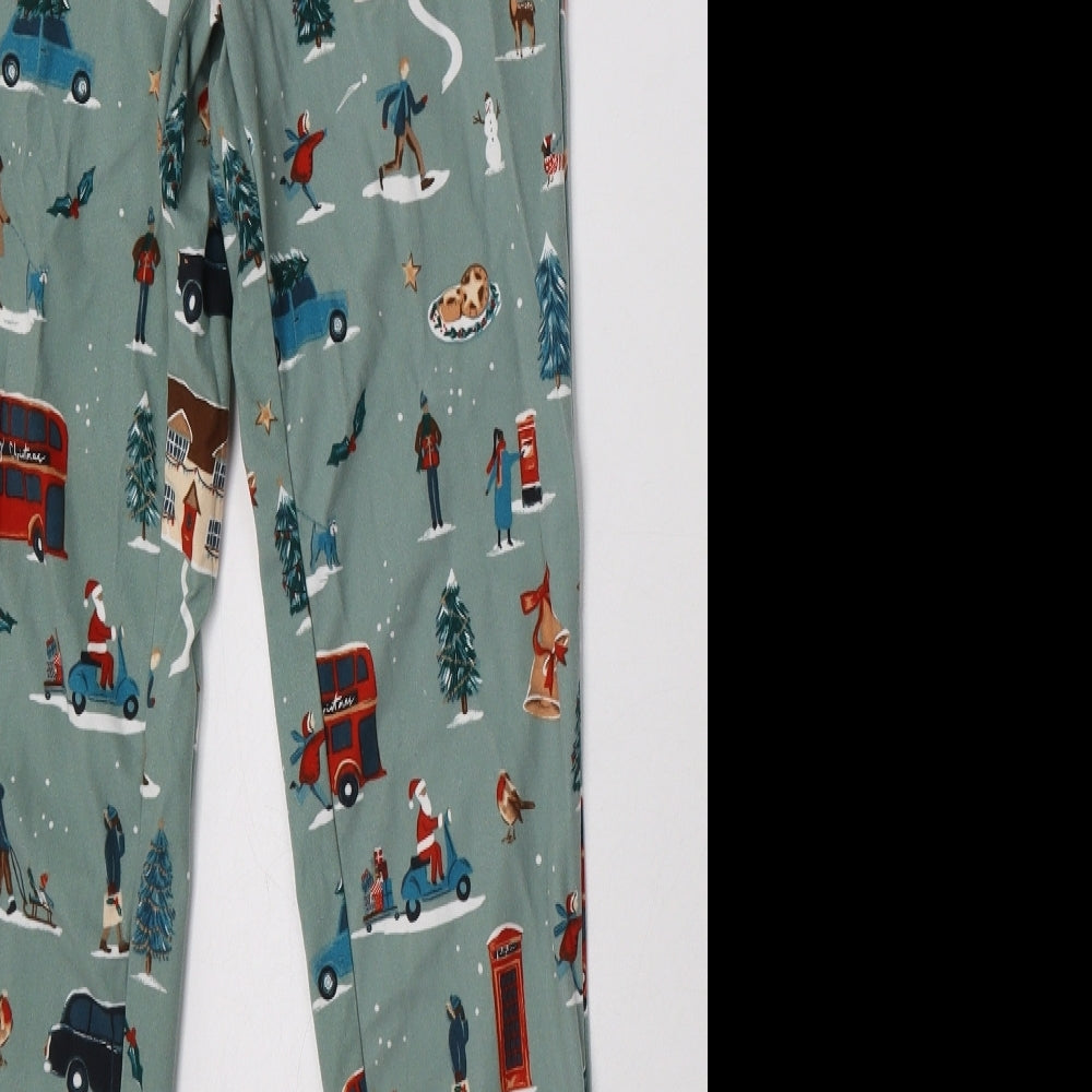 NEXT Womens Green Geometric Polyester  Pyjama Set Size XS   - Christmas