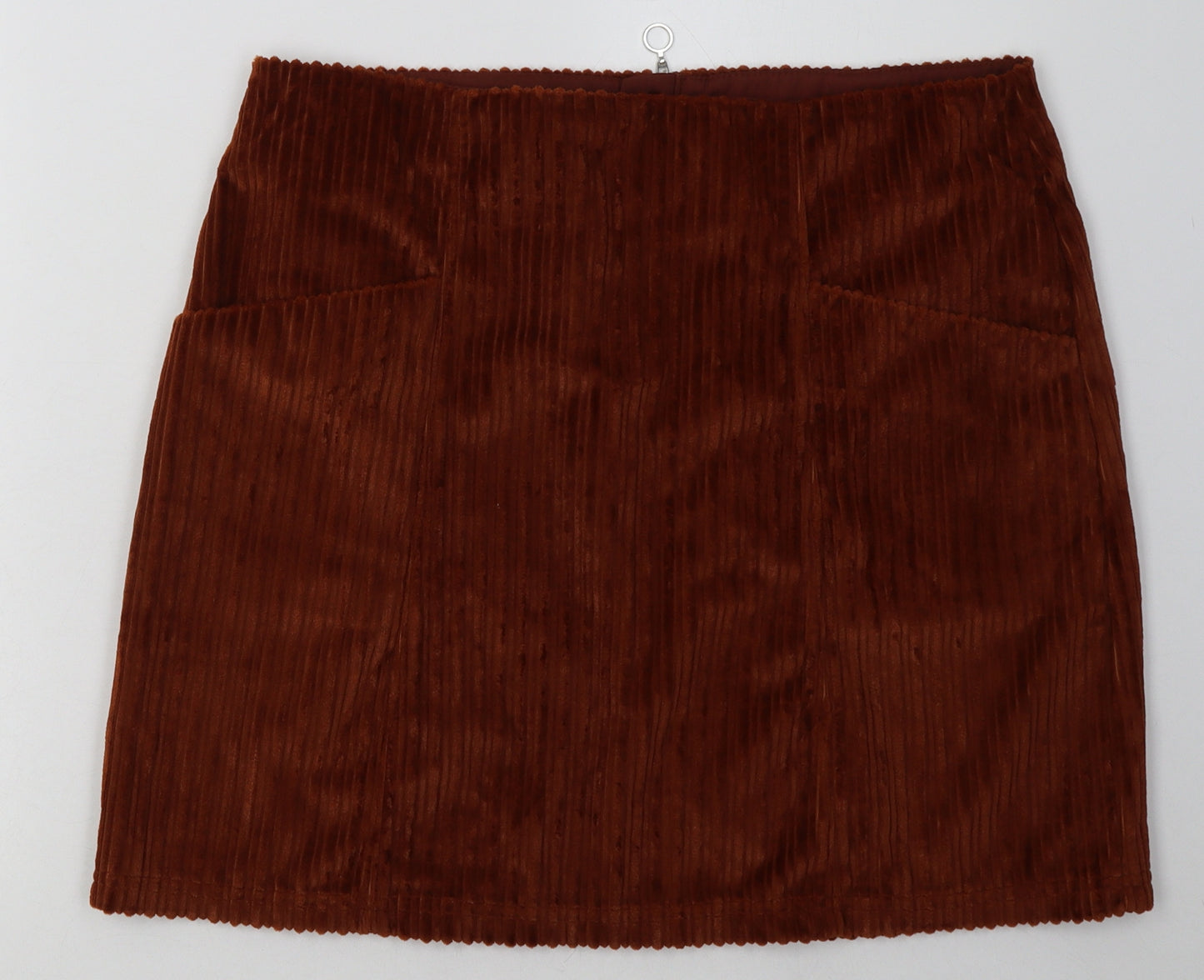 George Womens Brown  Polyester A-Line Skirt Size 14   Zip