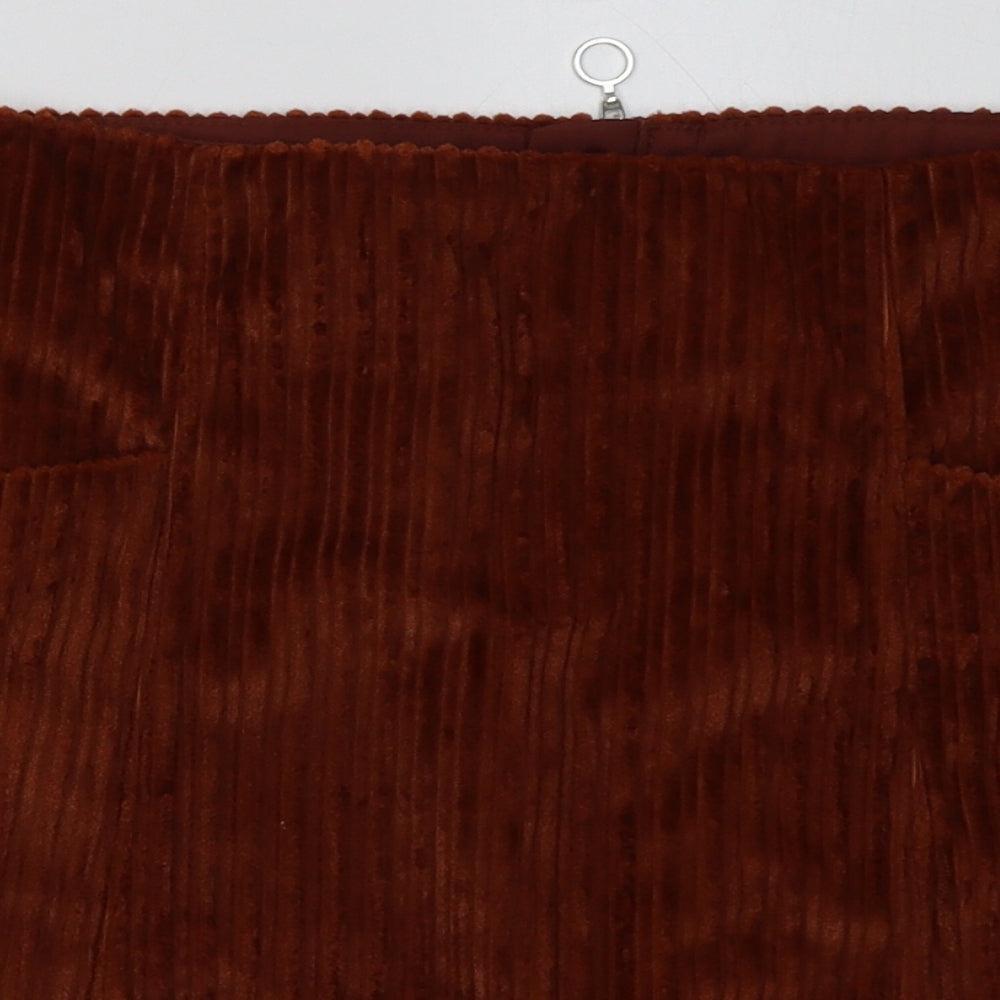 George Womens Brown  Polyester A-Line Skirt Size 14   Zip
