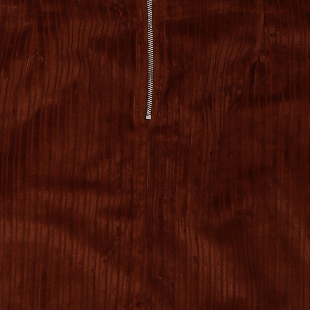 George Womens Brown  Polyester A-Line Skirt Size 14   Zip