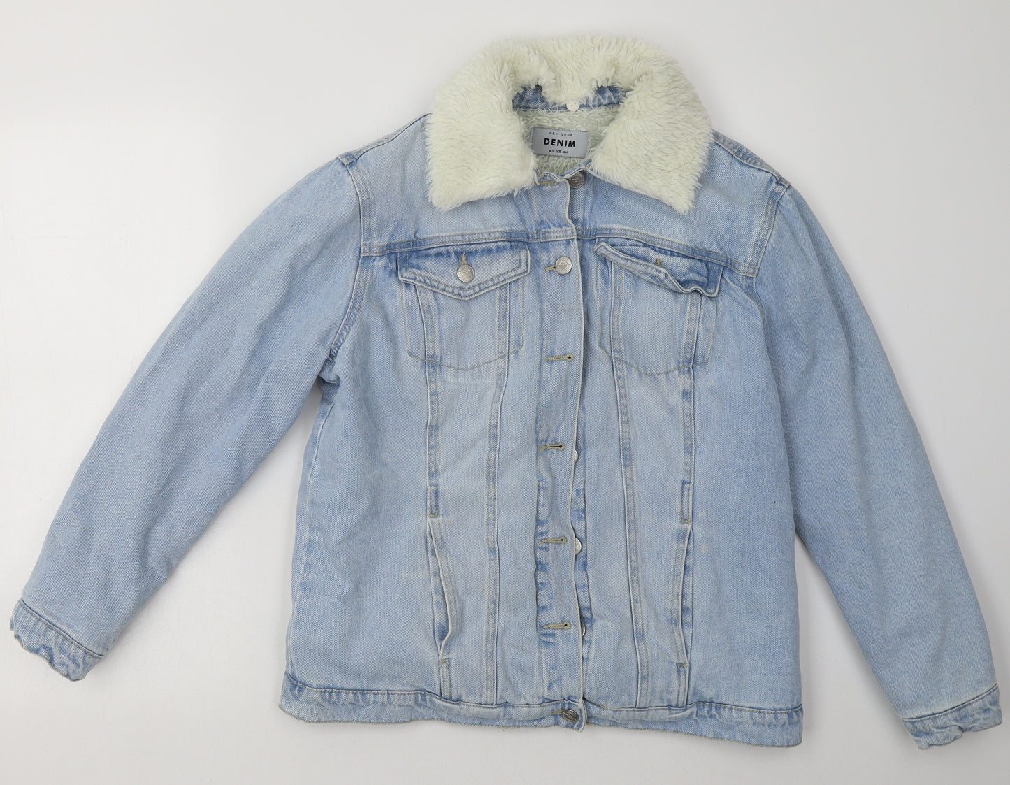 New Look Womens Blue   Jacket  Size 10  Button
