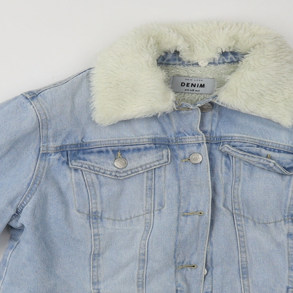 New Look Womens Blue   Jacket  Size 10  Button