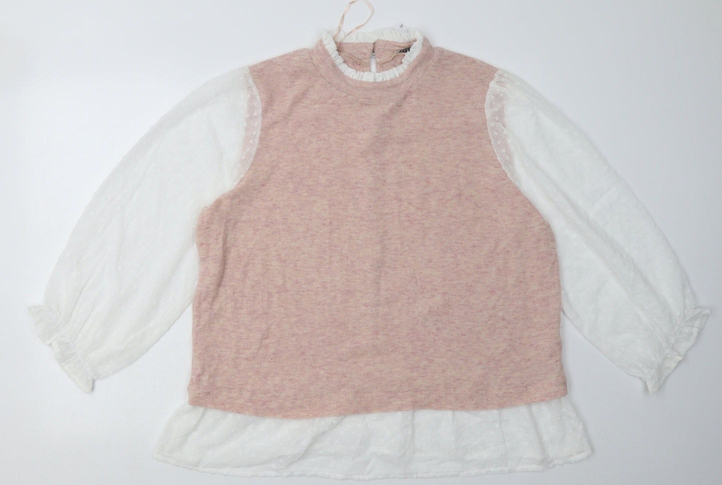 Matalan Womens Pink  Polyester Pullover Sweatshirt Size 18  Button - mesh sleeves