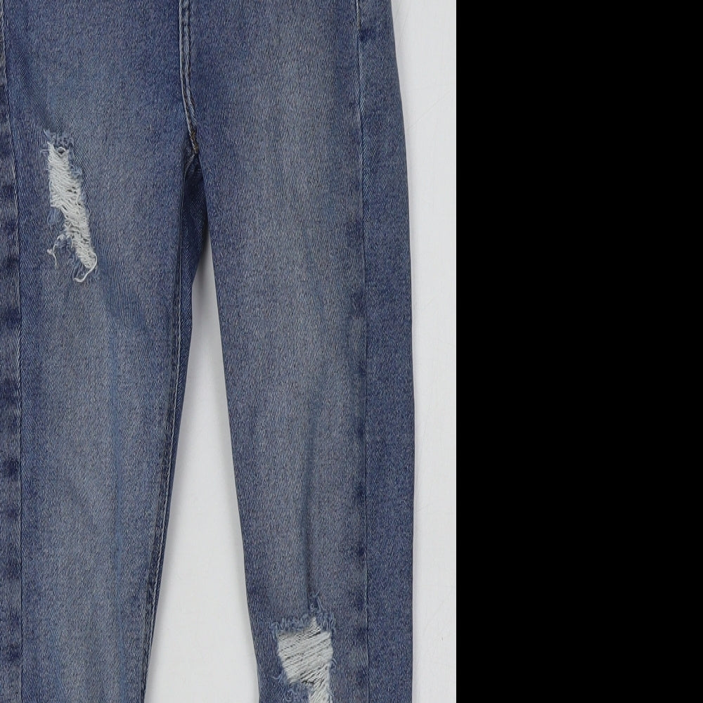 New Look Girls Blue  Cotton Skinny Jeans Size 12 Years  Regular Button
