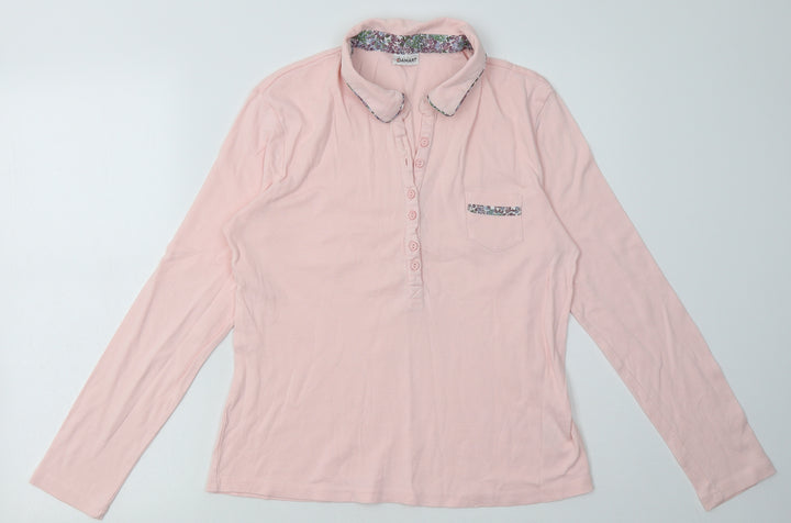 Damart Womens Pink Cotton Pullover Sweatshirt Size 14 Pullover
