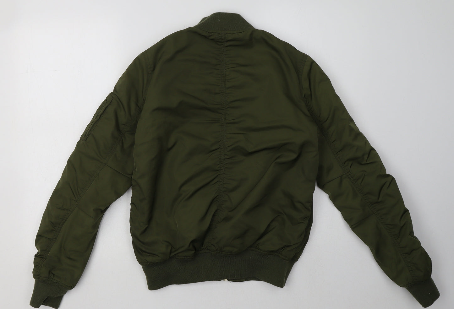 Topshop Womens Green   Bomber Jacket Jacket Size 8  Zip