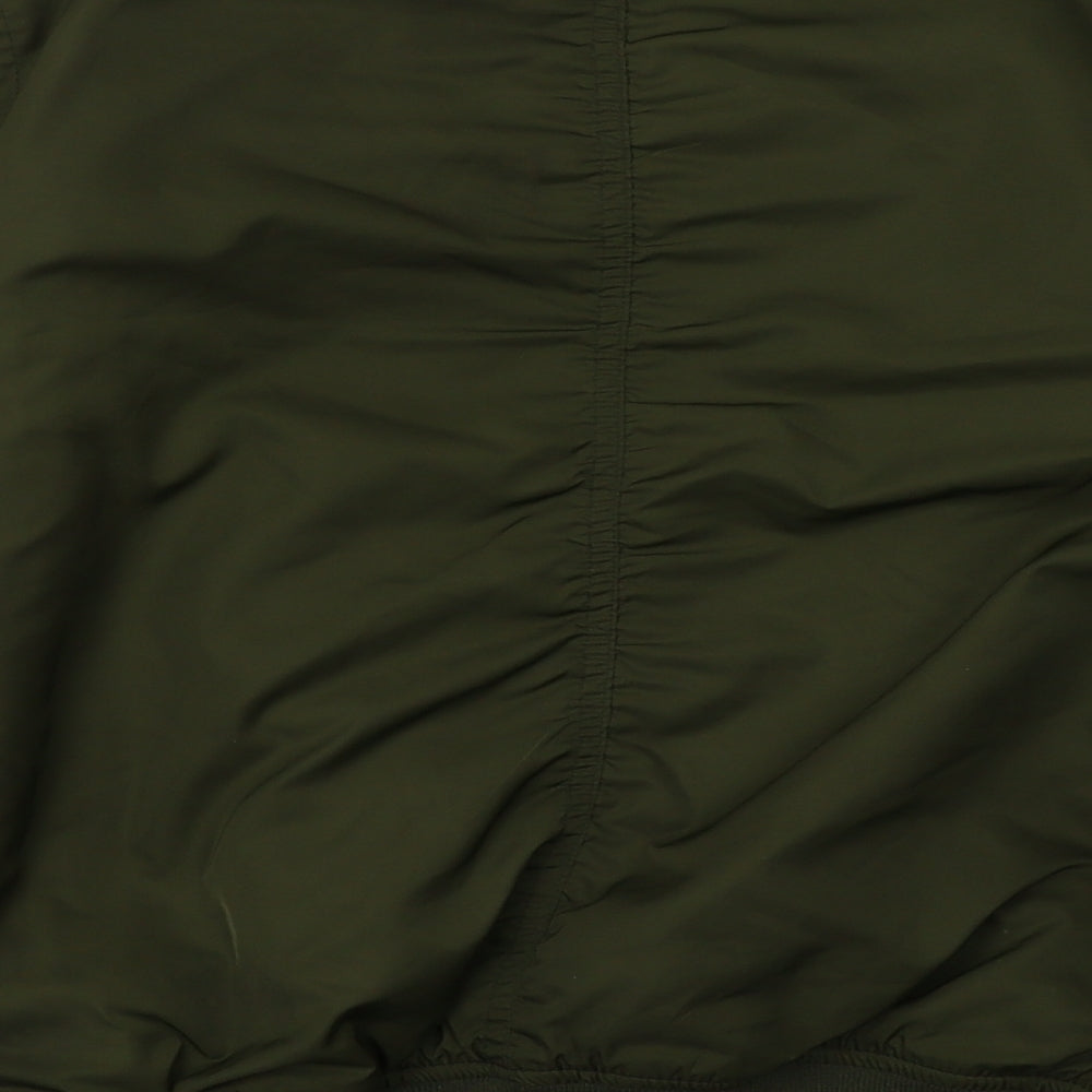 Topshop Womens Green   Bomber Jacket Jacket Size 8  Zip
