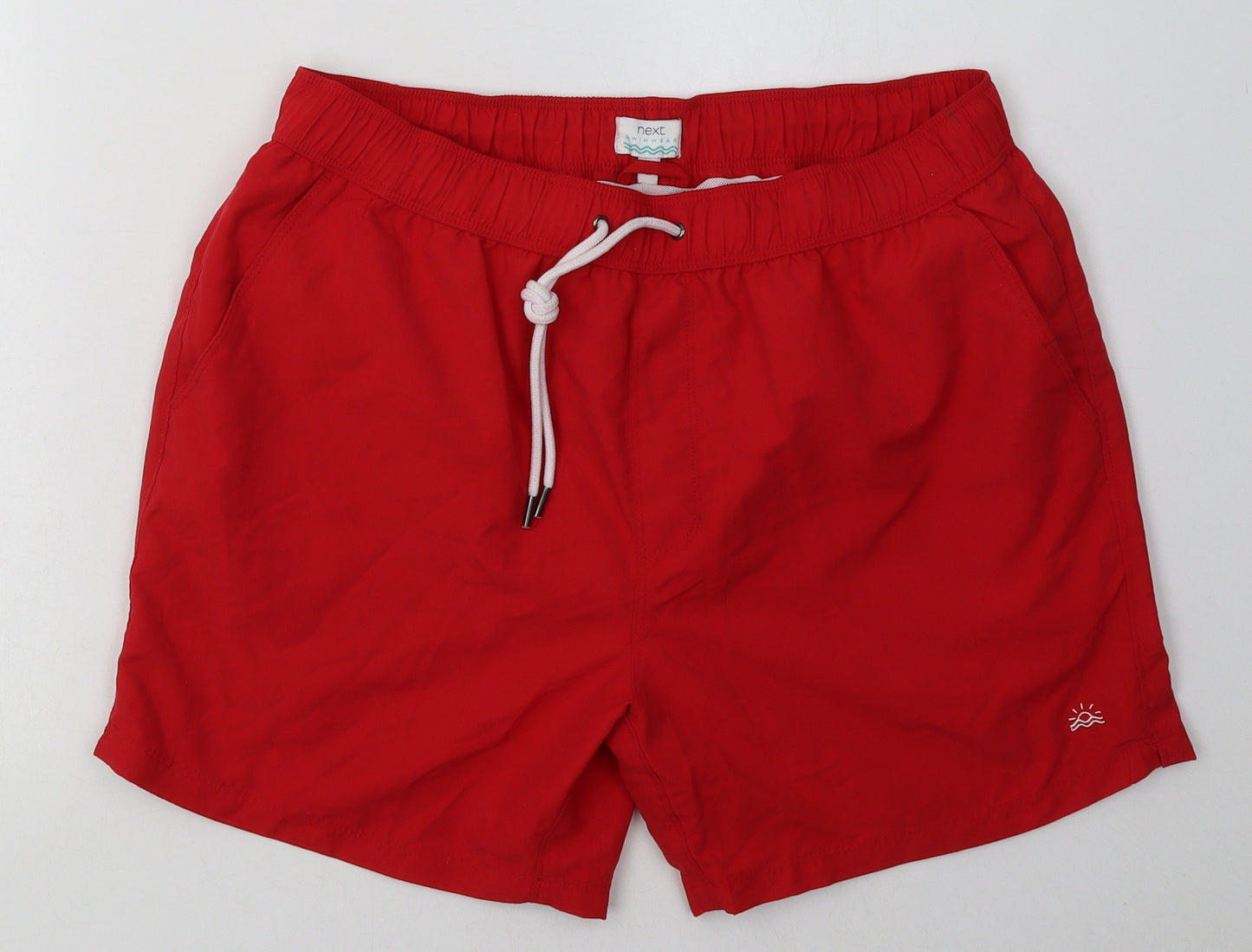 NEXT Mens Red  Polyester Sweat Shorts Size M L8 in Regular Tie - swim shorts