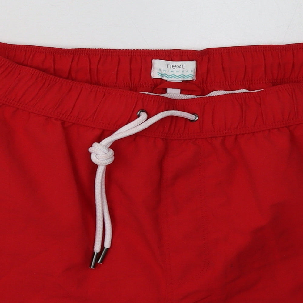 NEXT Mens Red  Polyester Sweat Shorts Size M L8 in Regular Tie - swim shorts