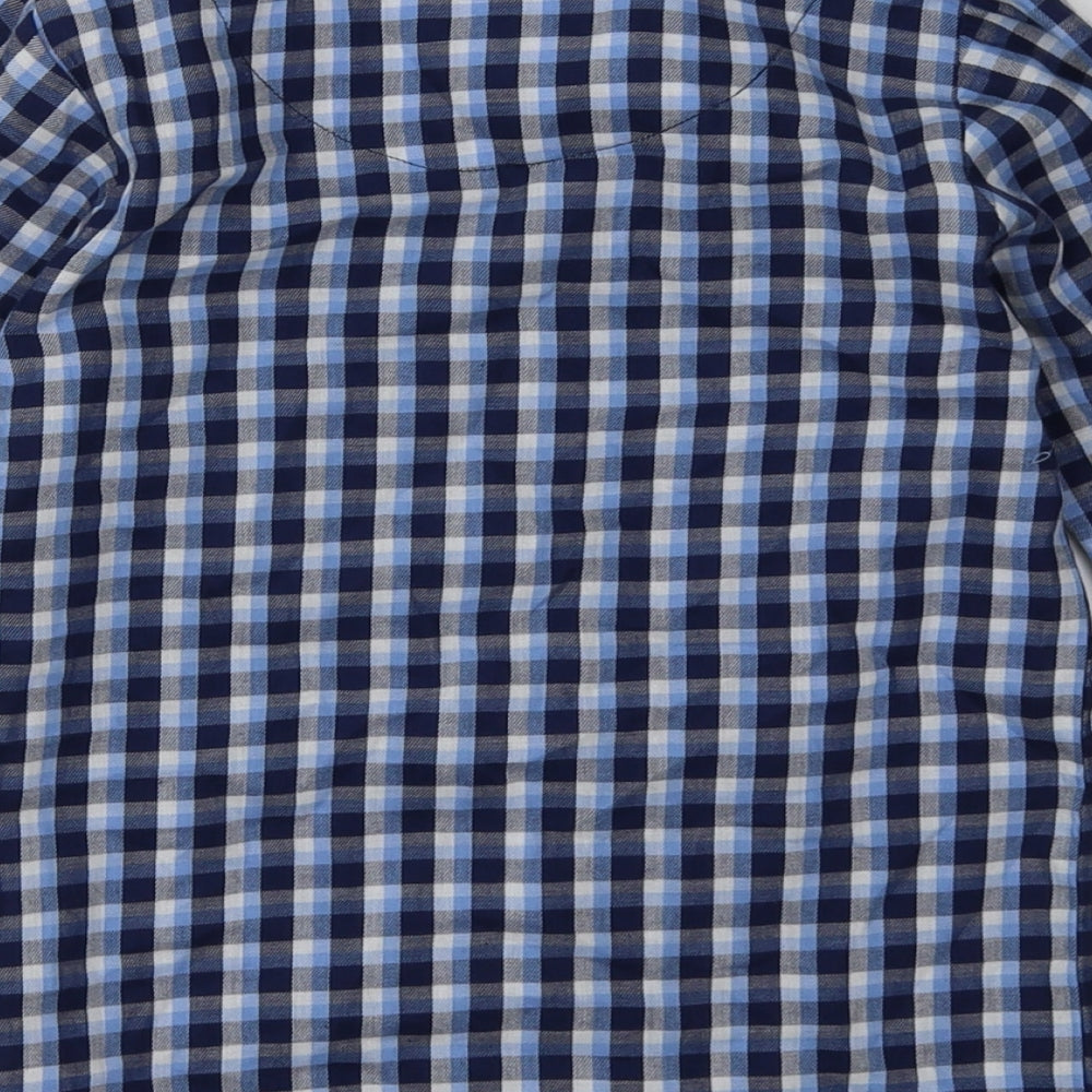 lily&sid Boys Blue Check Cotton Basic Polo Size 5-6 Years Collared Buckle