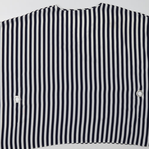 Wallis Womens Blue Striped Polyester Basic Blouse Size M V-Neck