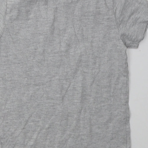 Marks and Spencer Boys Grey  Cotton Basic T-Shirt Size 5-6 Years Crew Neck Pullover