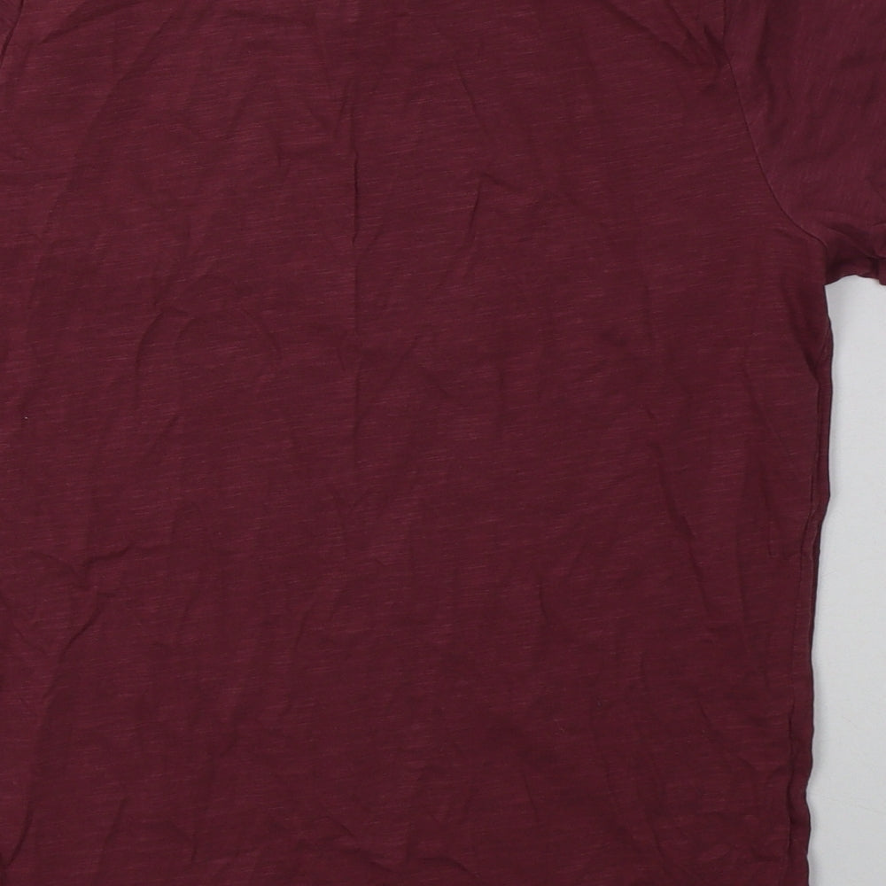 NEXT Womens Red  Cotton Basic T-Shirt Size XS Crew Neck