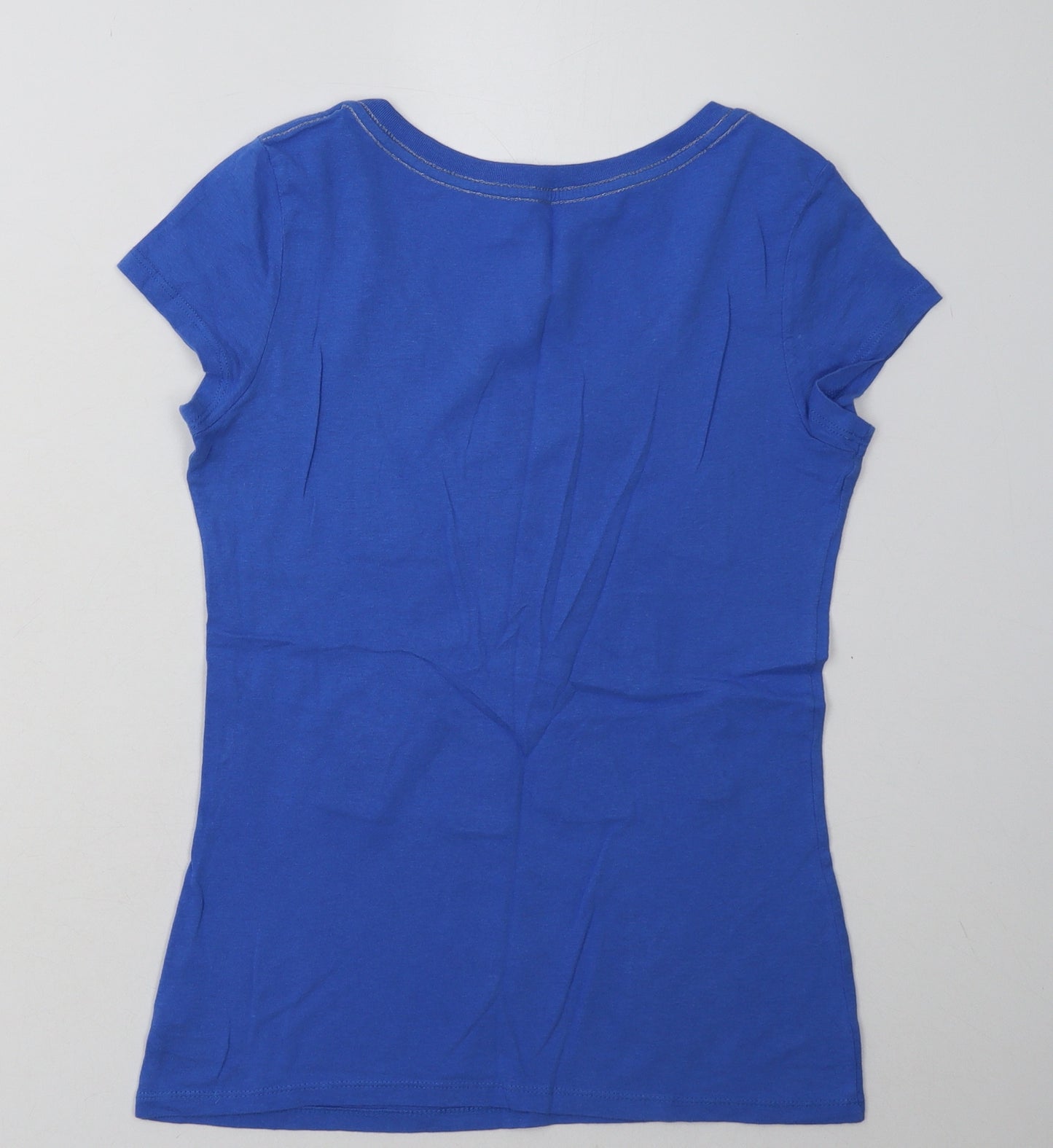 Aeropostale Womens Blue  Cotton Basic T-Shirt Size M V-Neck