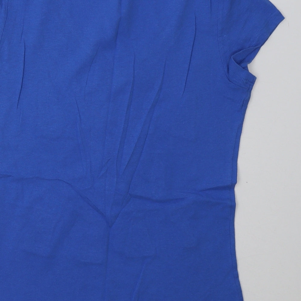 Aeropostale Womens Blue  Cotton Basic T-Shirt Size M V-Neck