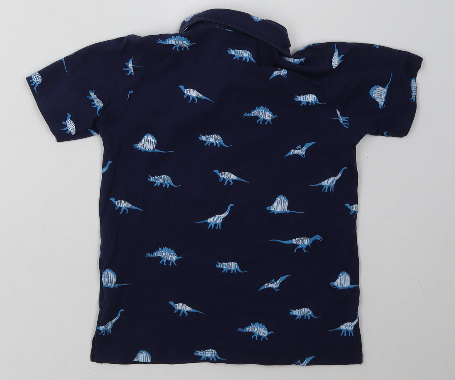 Mountain Warehouse Boys Blue Geometric Cotton Basic Button-Up Size 7-8 Years Collared Button