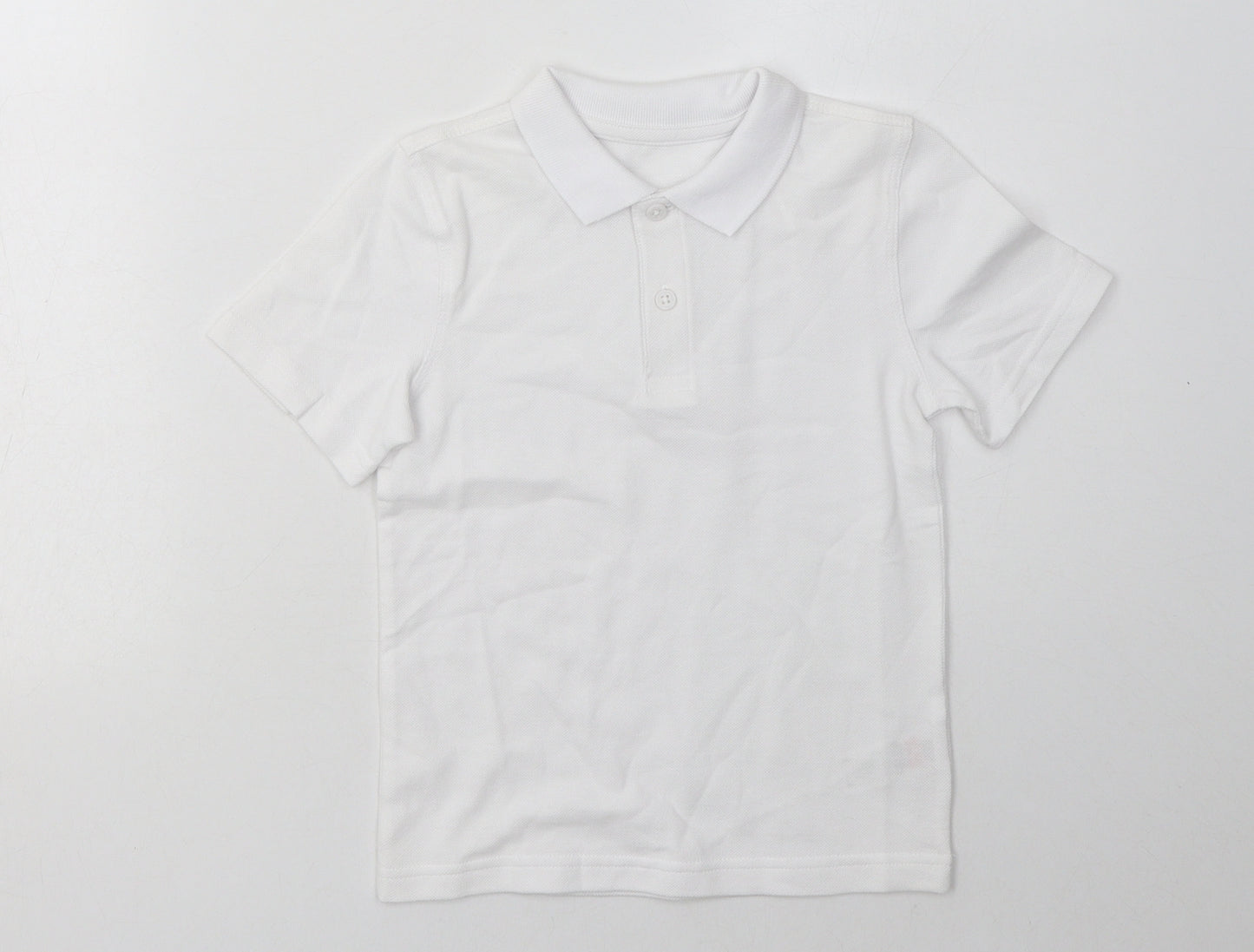 F&F Boys White  Cotton Basic Polo Size 4-5 Years Collared Button - School Wear