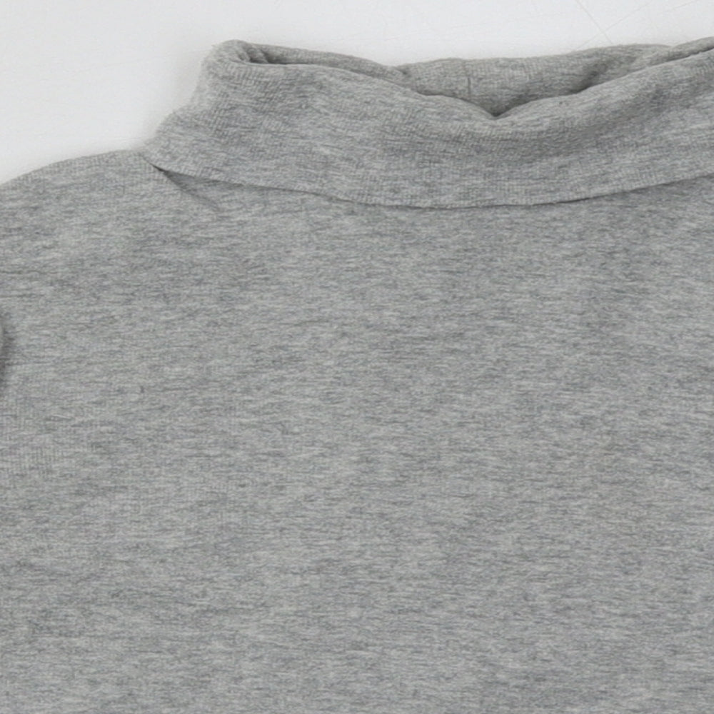 gao Girls Grey  Cotton Basic Casual Size 4 Years Roll Neck Pullover