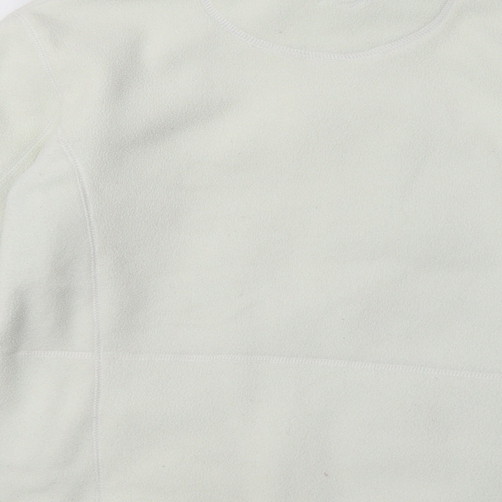 Geographical Norway Womens White  Polyester Full Zip Sweatshirt Size M  Zip