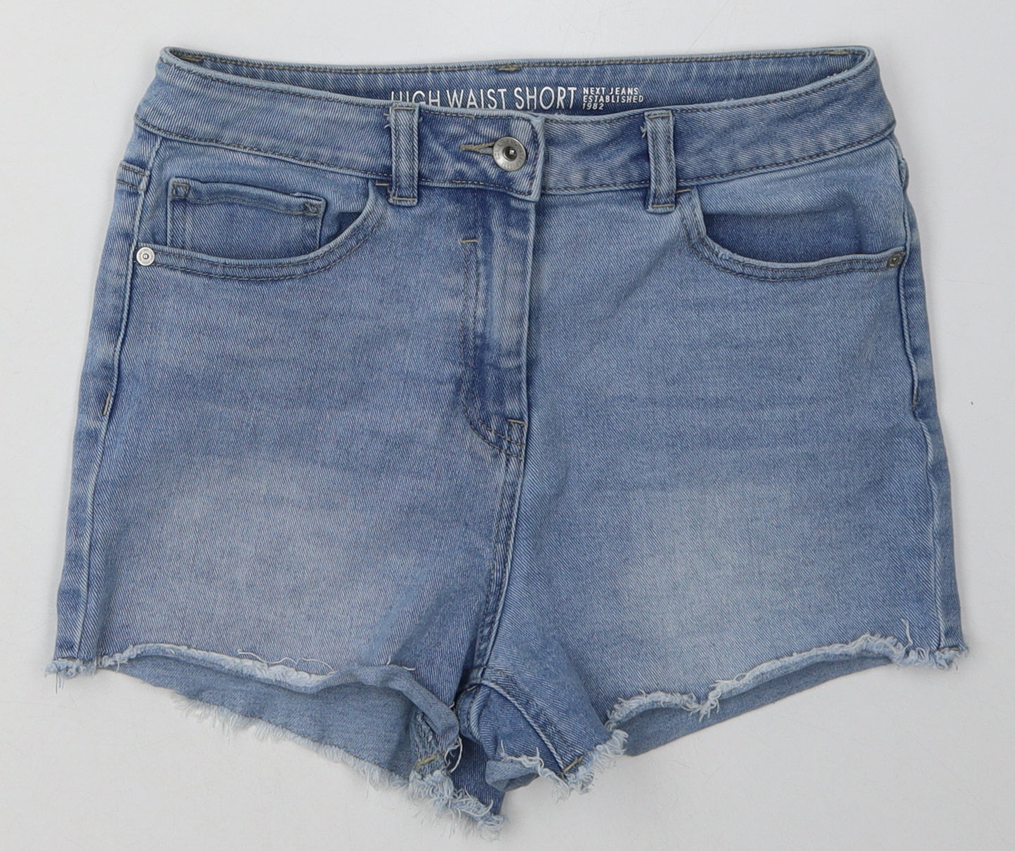 NEXT Womens Blue  Cotton Bermuda Shorts Size 10 L6 in Regular Button