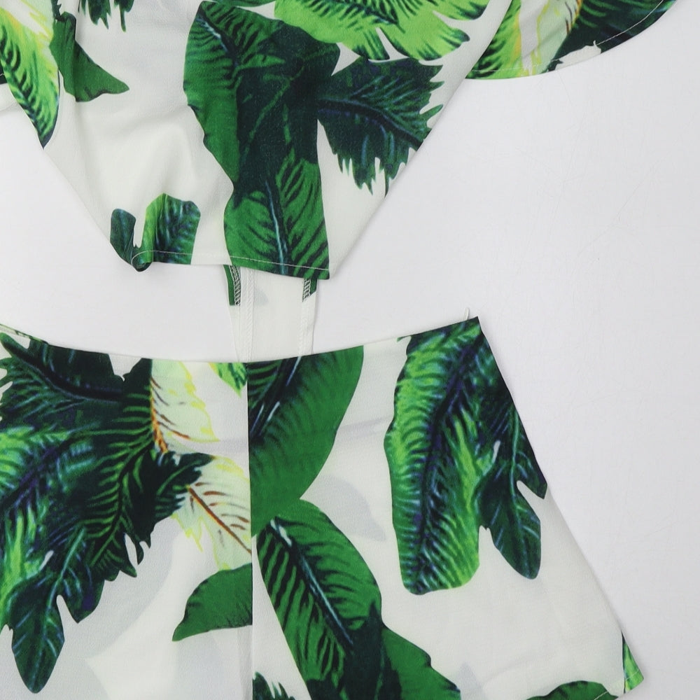 Zaful Womens Green Geometric Polyester Skirt/ Skort Set Outfit/Set Size 10  Pullover