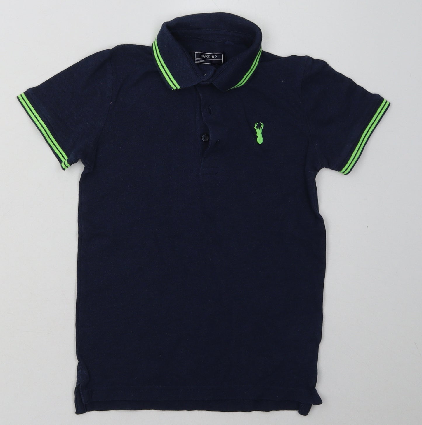 NEXT Boys Blue  Cotton Basic Polo Size 8 Years Collared Button
