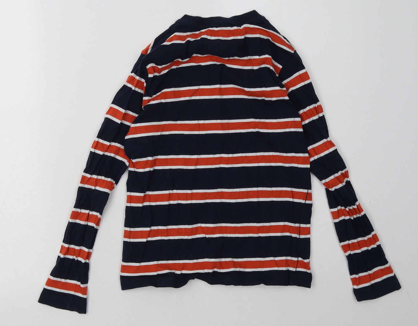 Marks and Spencer Boys Orange Striped Cotton Basic Casual Size 9-10 Years Crew Neck Pullover