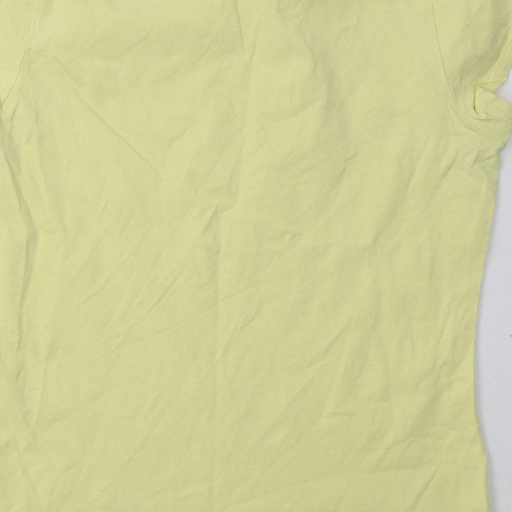 George Womens Yellow  Cotton Basic T-Shirt Size 12 Crew Neck