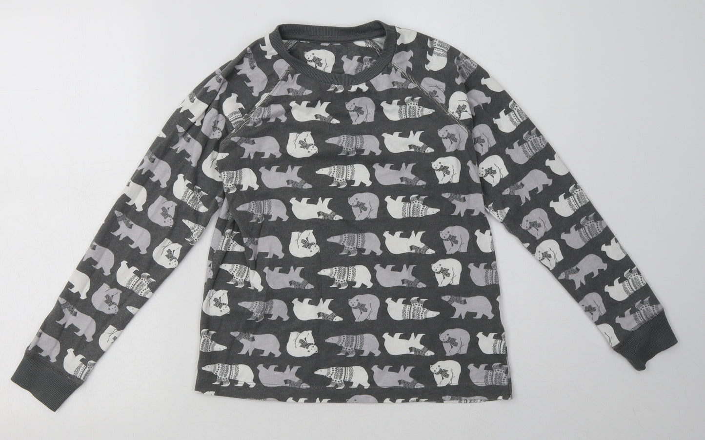 Matalan Boys Green Geometric Cotton Basic Casual Size 12 Years Crew Neck Pullover - Polar Bear Print