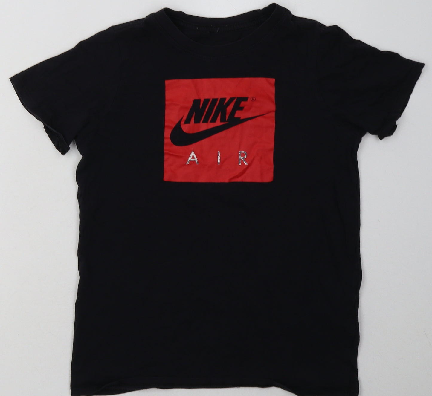 Nike Boys Black  Cotton Basic T-Shirt Size 12-13 Years Crew Neck Pullover