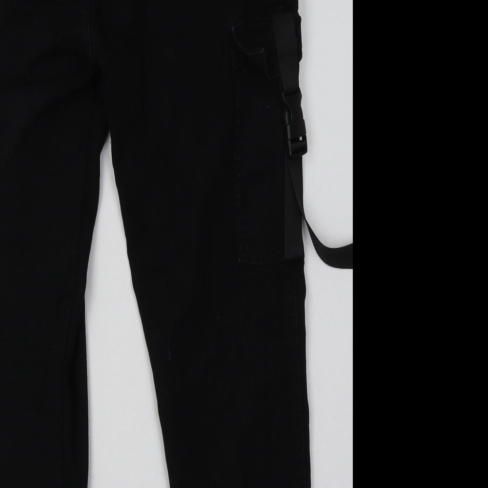 Denim Wise Womens Black  Camel Cargo Trousers Size 14 L30 in Regular Button