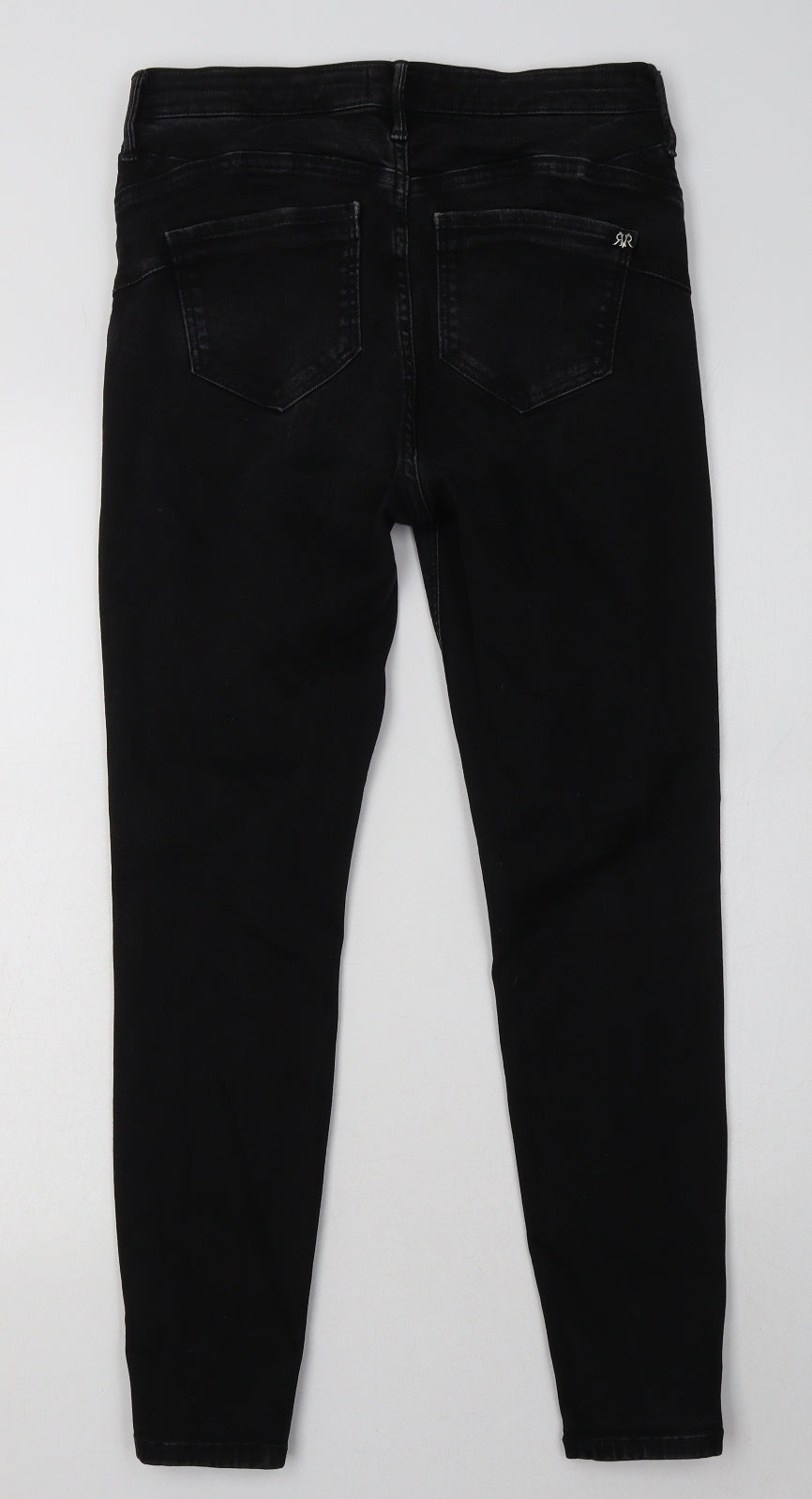 River Island Womens Black  Cotton Skinny Jeans Size 14 L30 in Regular Button