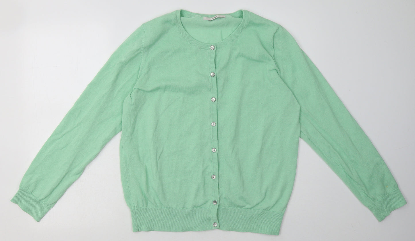 George Womens Green Crew Neck  Polyester Cardigan Jumper Size 18