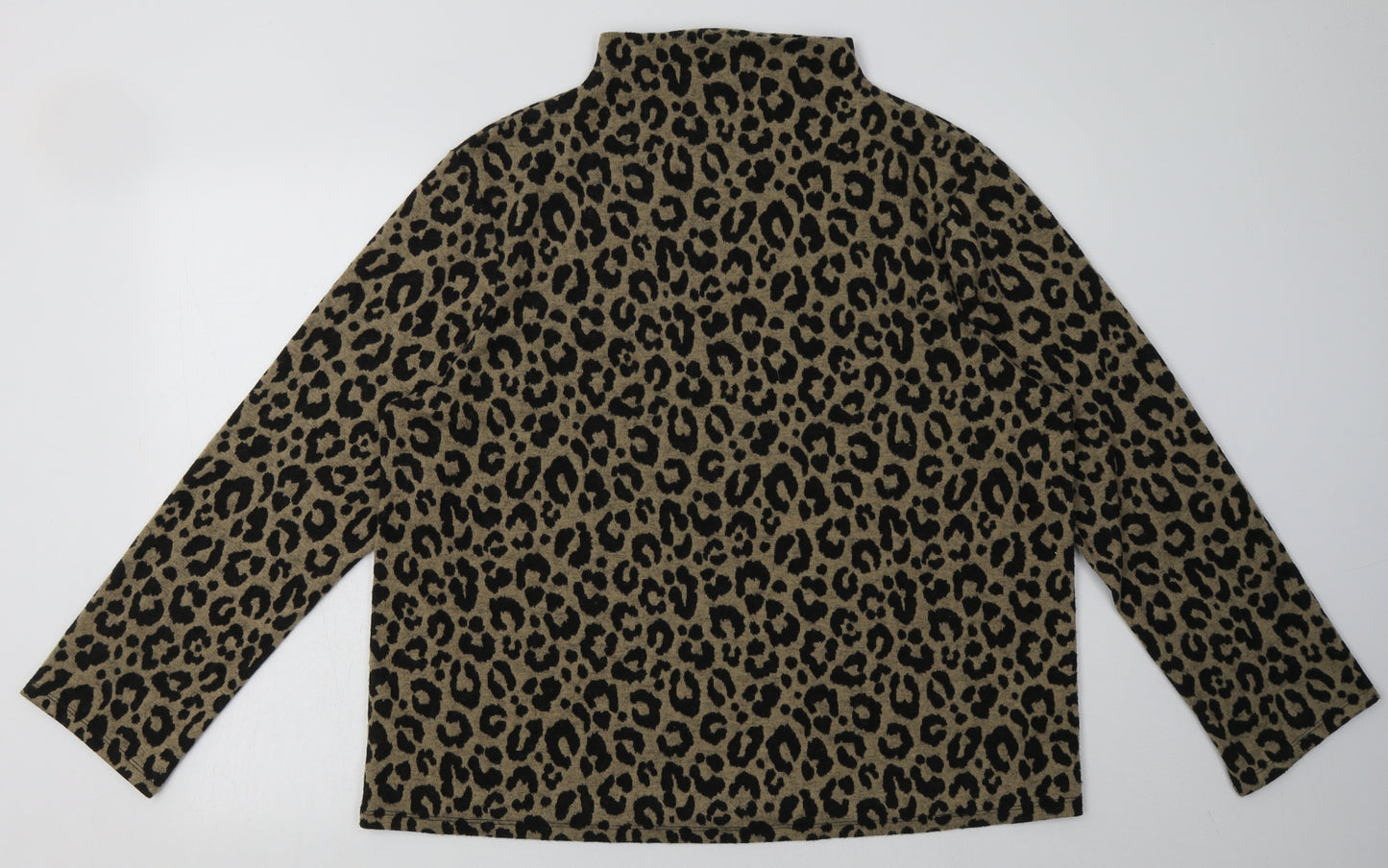 Marks and Spencer Womens Brown Animal Print Polyester Pullover Sweatshirt Size 18