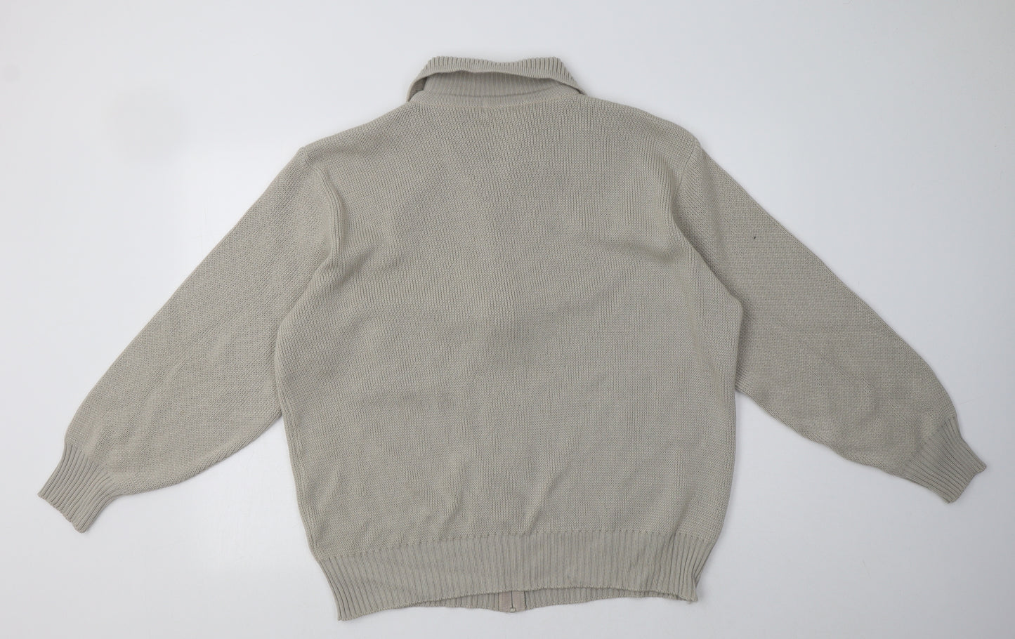 St. Michael Mens Beige Collared  Acrylic Cardigan Jumper Size XL