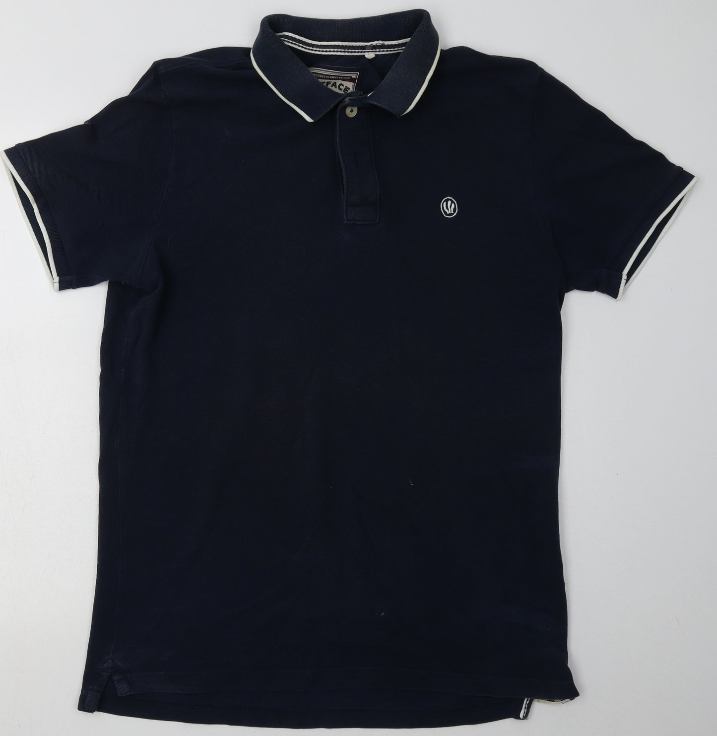 fatface Mens Blue  Cotton  Polo Size L Collared Button