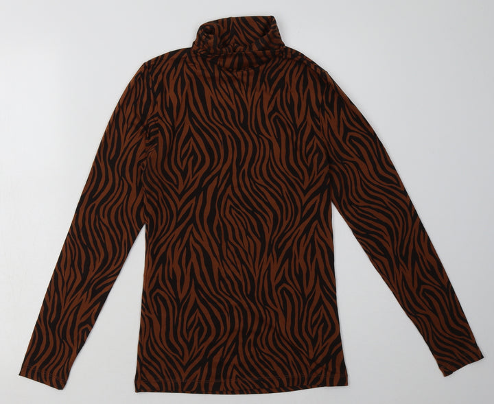 Marks and Spencer Womens Brown Animal Print Viscose Pullover Sweatshirt Size 12 Pullover