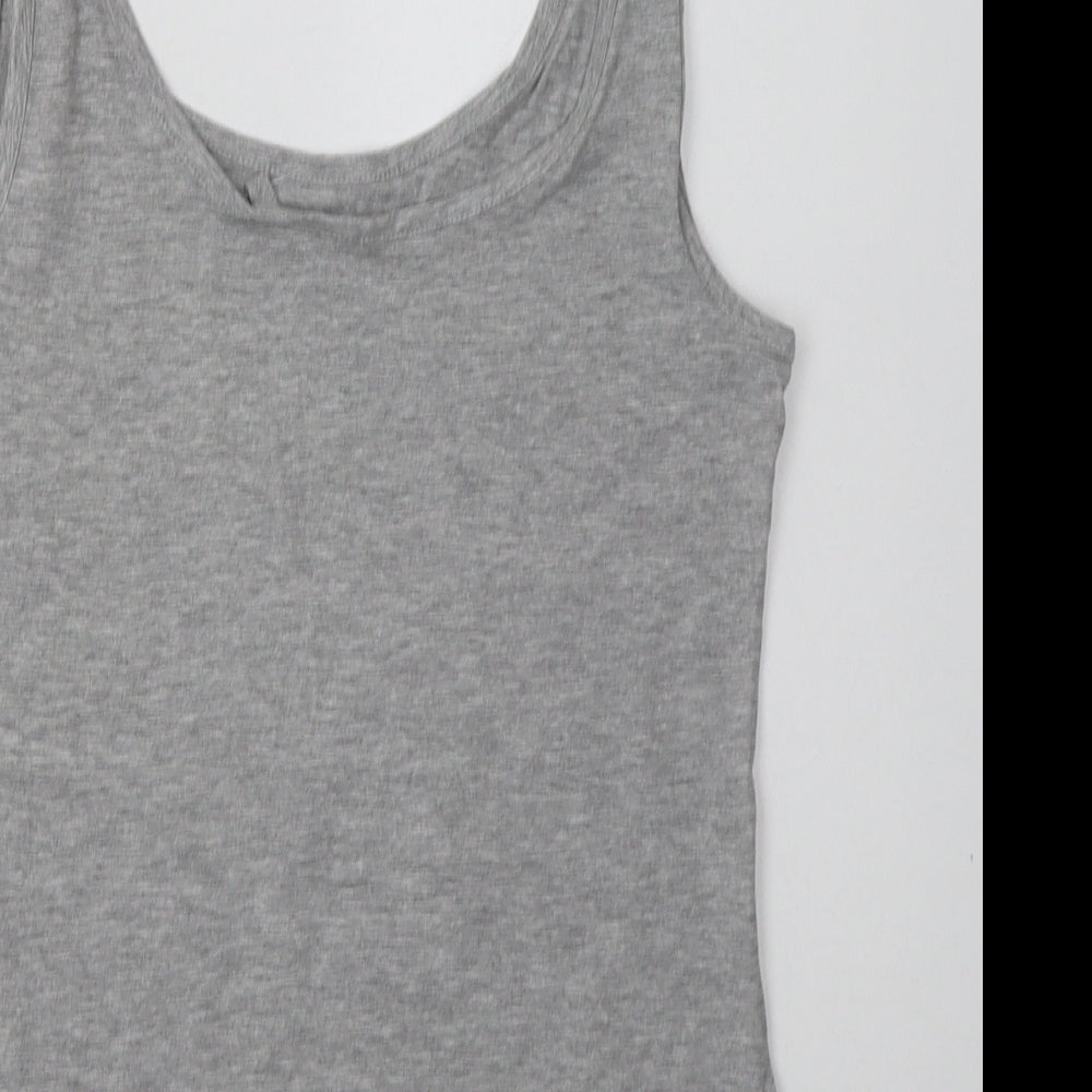 NEXT Womens Grey  Cotton Basic Tank Size 12 Scoop Neck