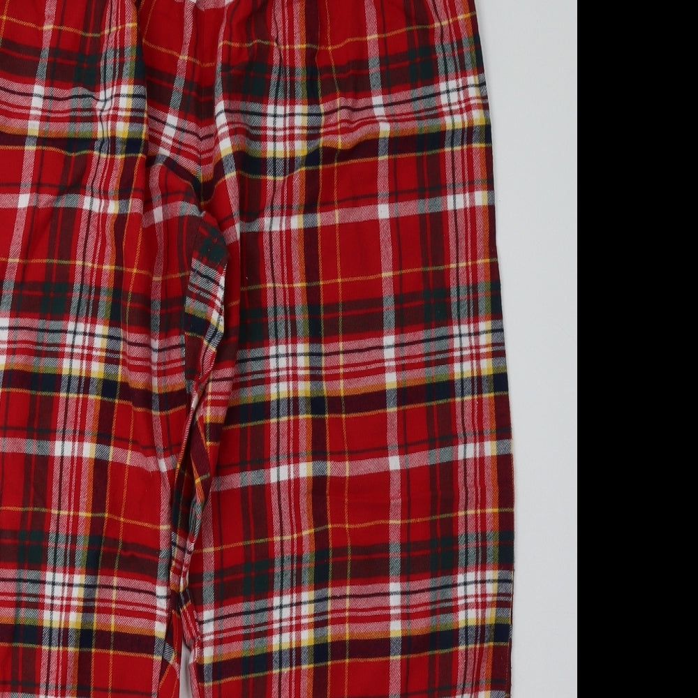 F&F Womens Red Check Cotton  Pyjama Pants Size 14