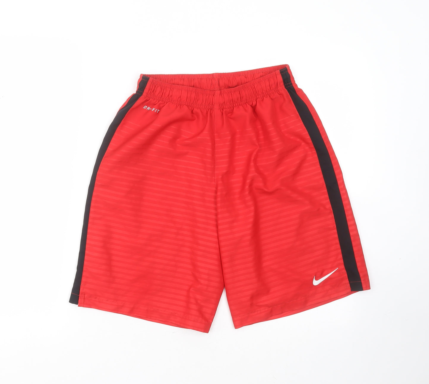 Nike Mens Red Striped Polyester Bermuda Shorts Size M L10 in Regular Drawstring