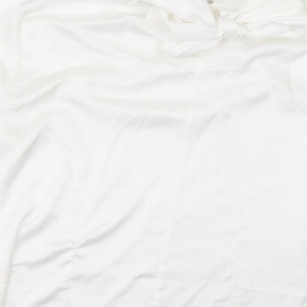 Dorothy Perkins Womens White  Polyester Basic Blouse Size 22 Round Neck