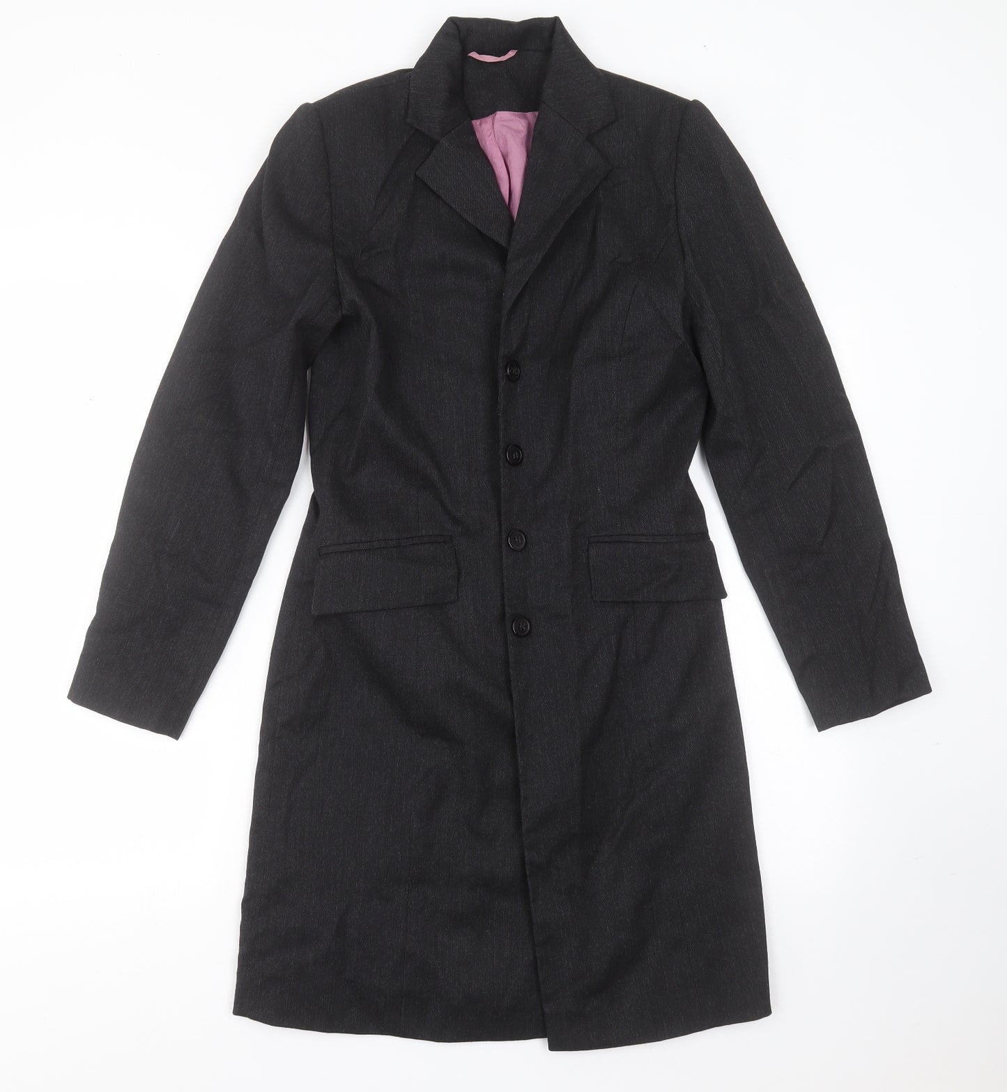 Topshop Womens Grey  Polyester Jacket Suit Jacket Size 10