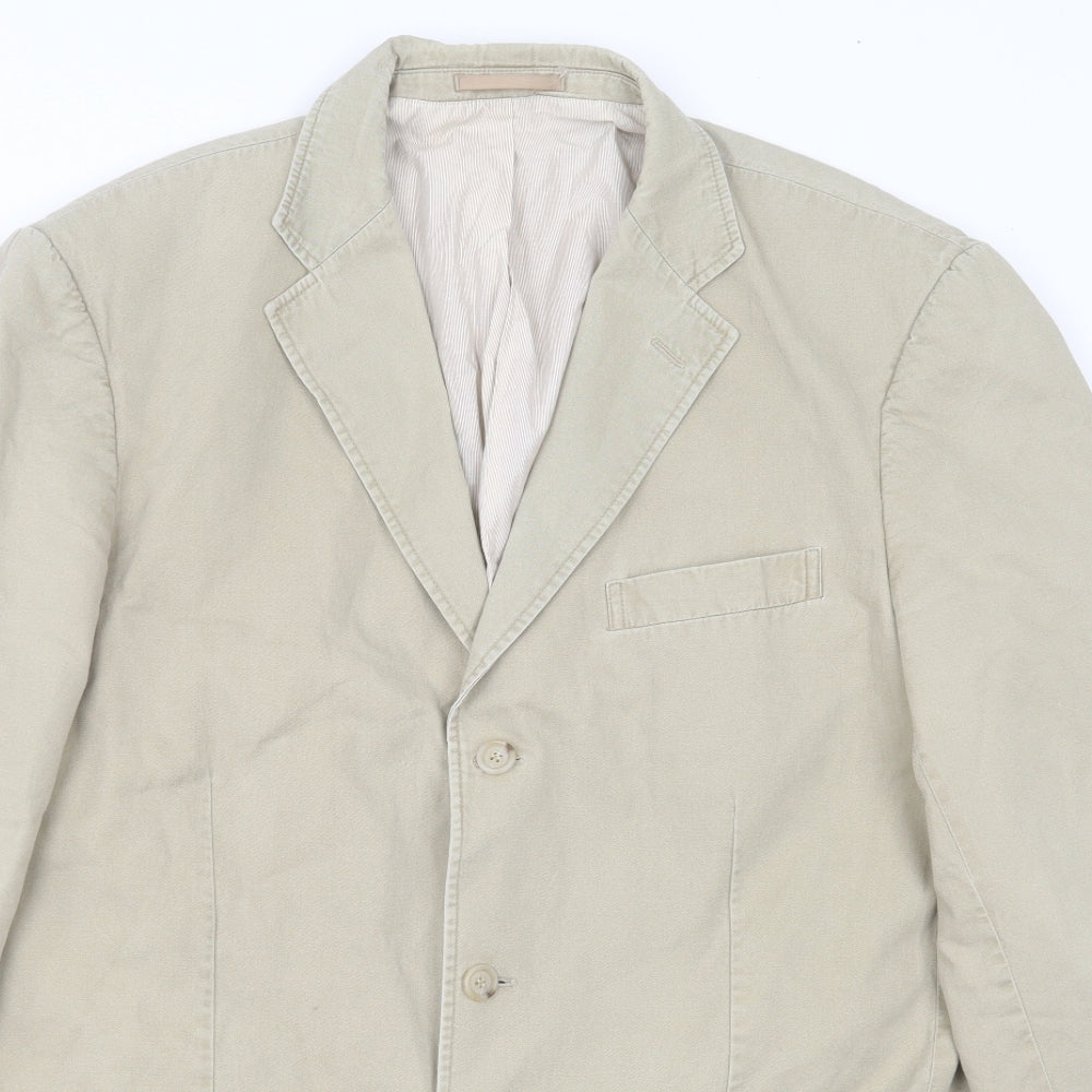 MODE Mens Beige  Cotton Jacket Suit Jacket Size 44
