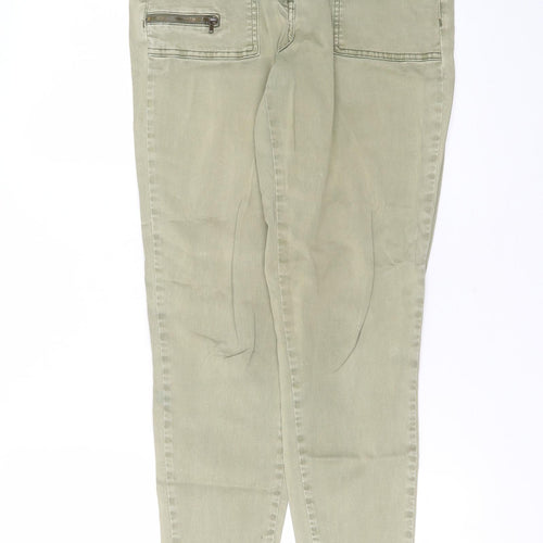 Preworn Womens Green  Cotton Skinny Jeans Size 30 in L28 in Extra-Slim