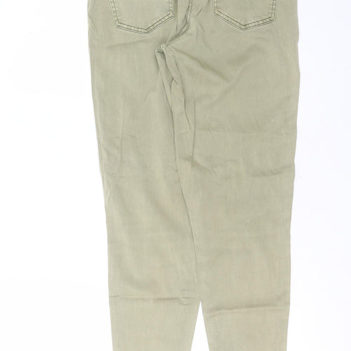 Preworn Womens Green  Cotton Skinny Jeans Size 30 in L28 in Extra-Slim