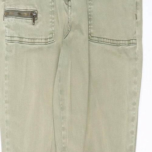 Preworn Womens Green  Cotton Skinny Jeans Size 30 in L28 in Extra-Slim