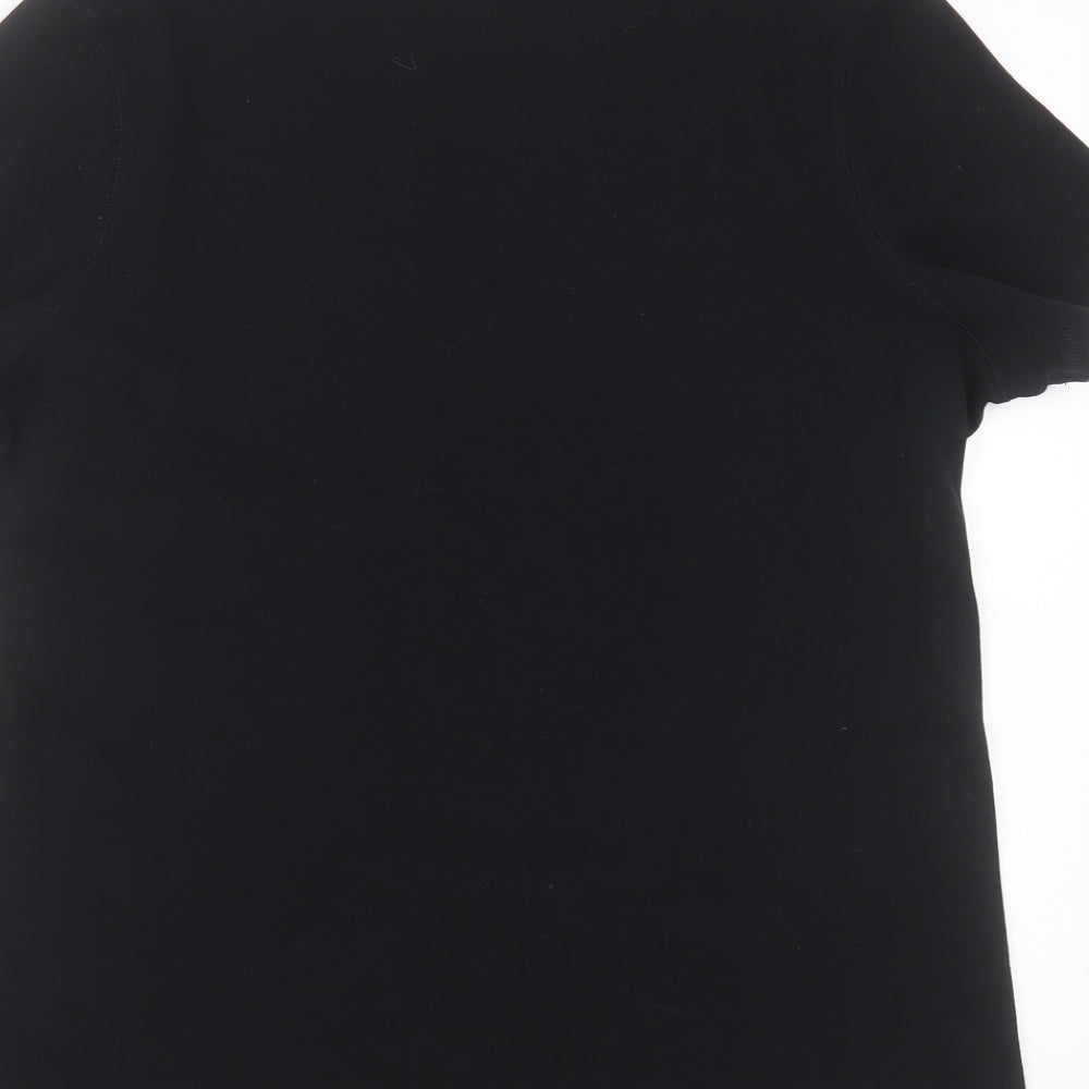 Marks and Spencer Womens Black  Cotton Basic T-Shirt Size 20 Round Neck