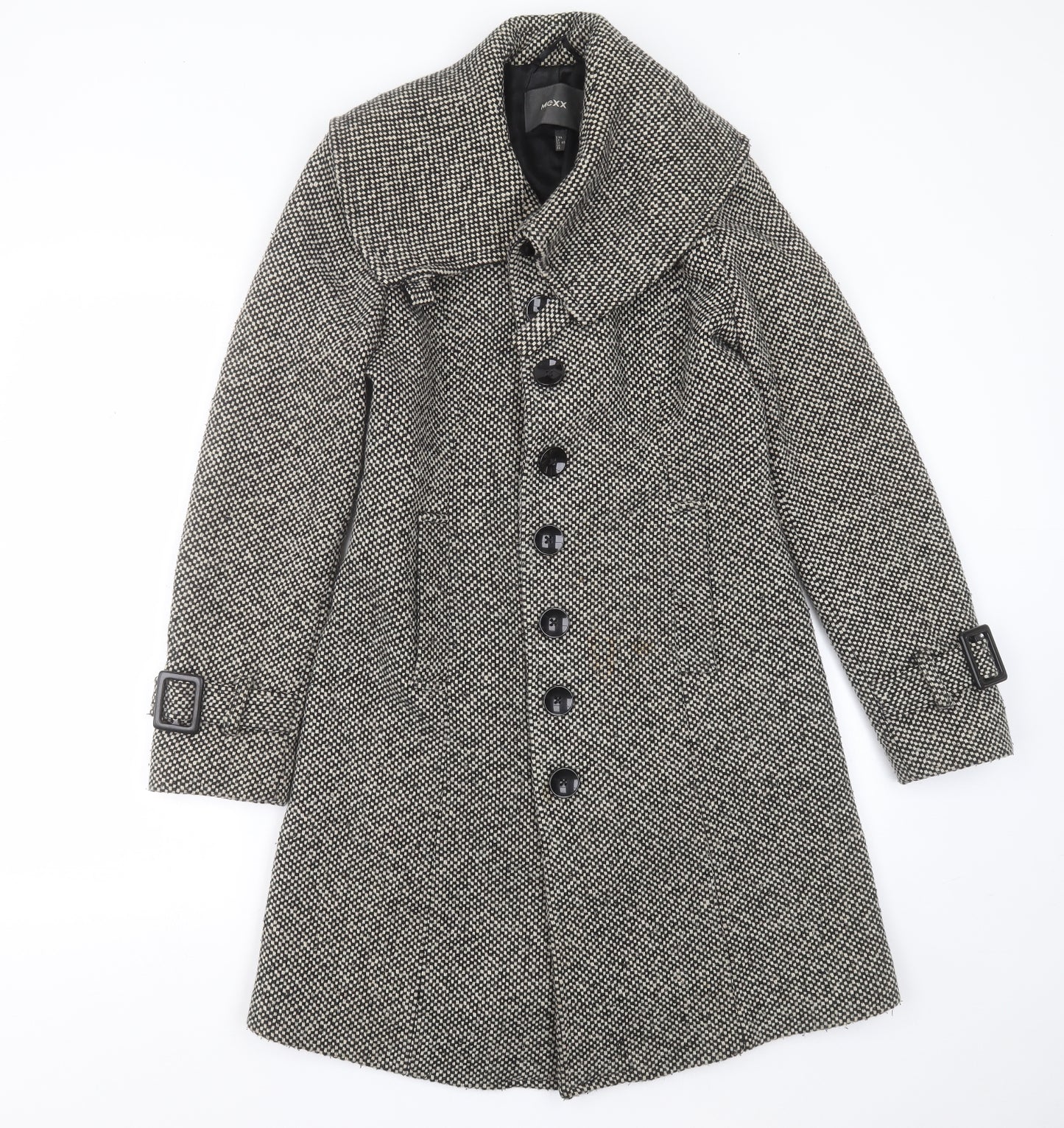 Mexx Womens Black Check  Jacket  Size 12  Button
